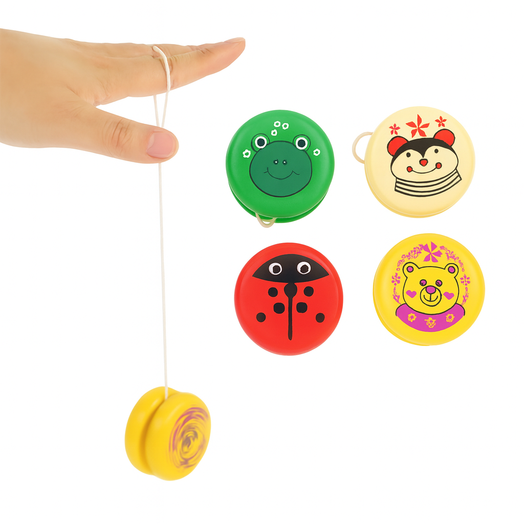 Wooden Cartoon Yo-Yo for Kids – Fun Classic Skill Toy Set