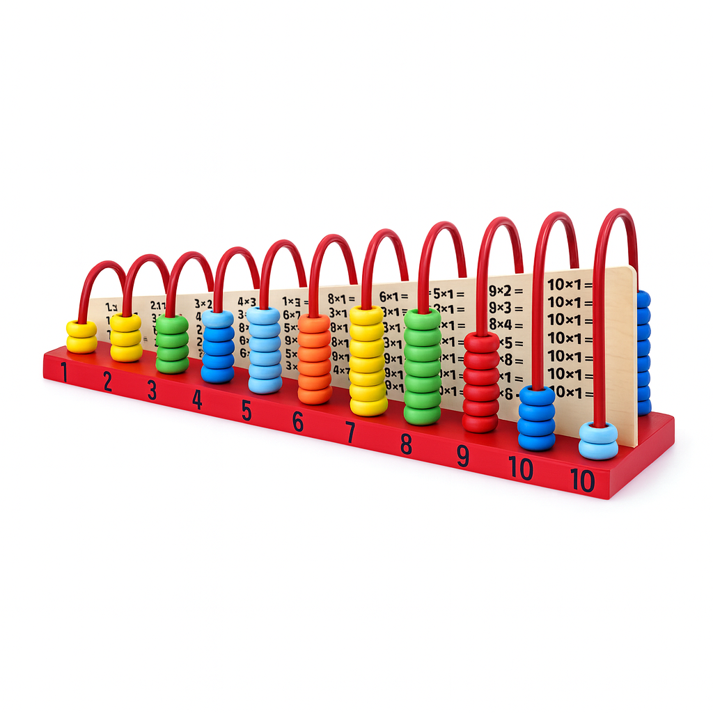 Child-safe 1+1 Abacus Calculation Shelf, Made in India from durable wood