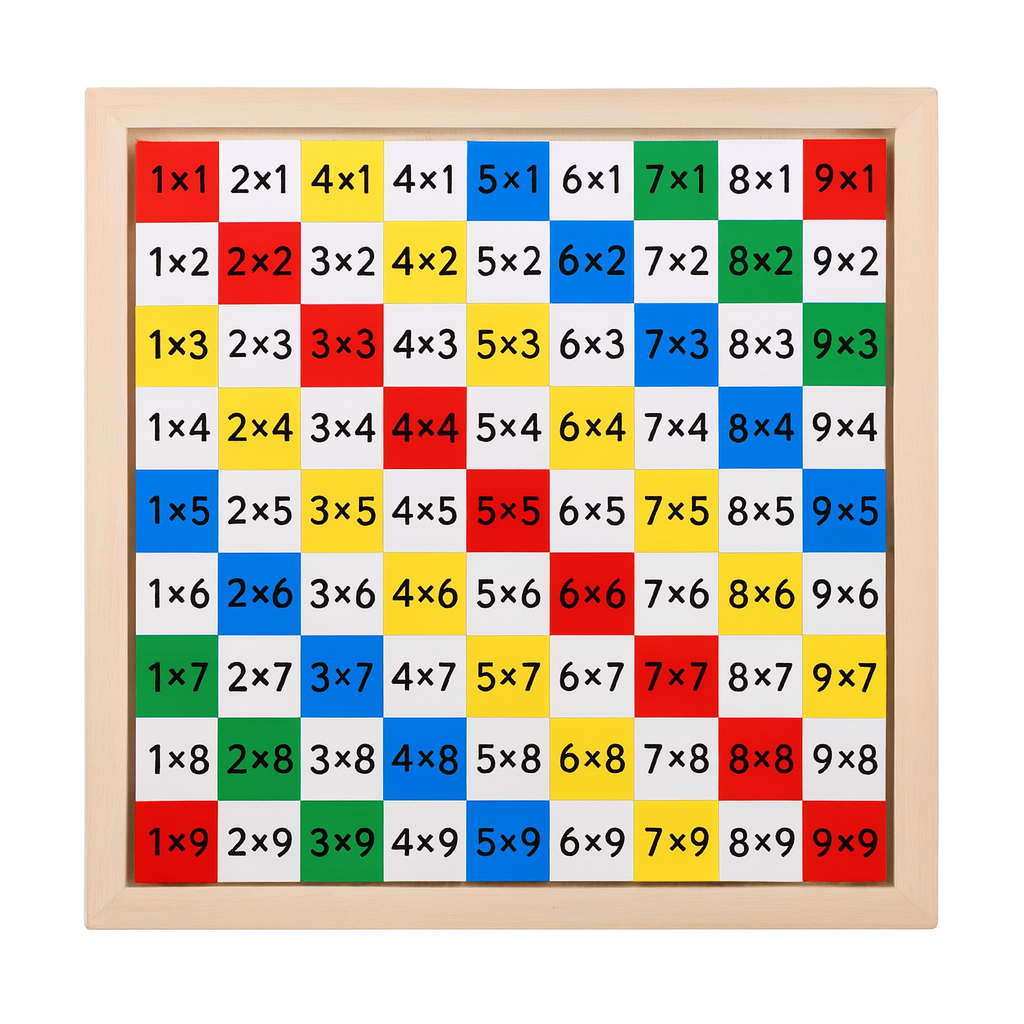 Wooden Maths Multiplication Table Board – Educational Learning Puzzle for Kids