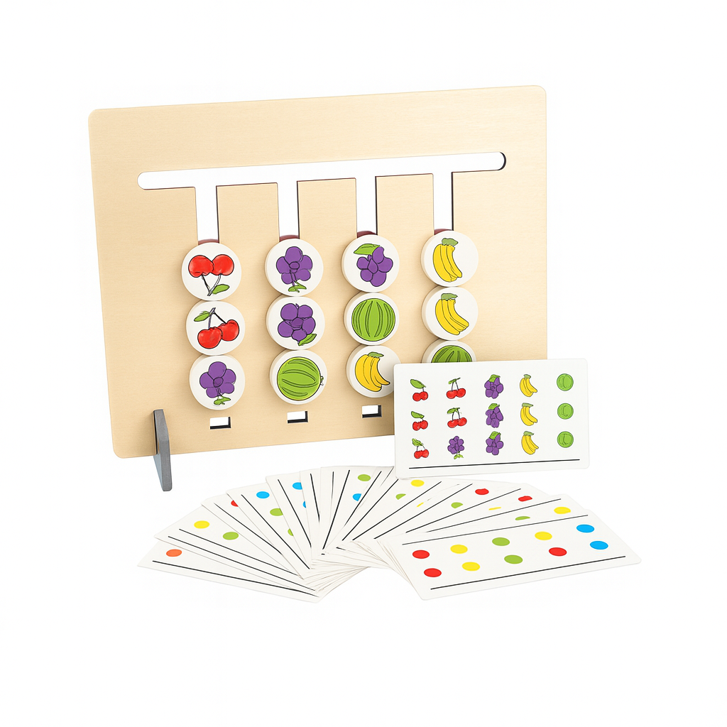 Colour Sorting Board – eco-friendly wooden toy for matching and sorting fruit patterns