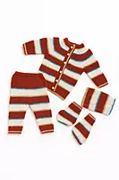 Knitted Baby Woolen Set – Sweater, Pants, Cap & Mittens