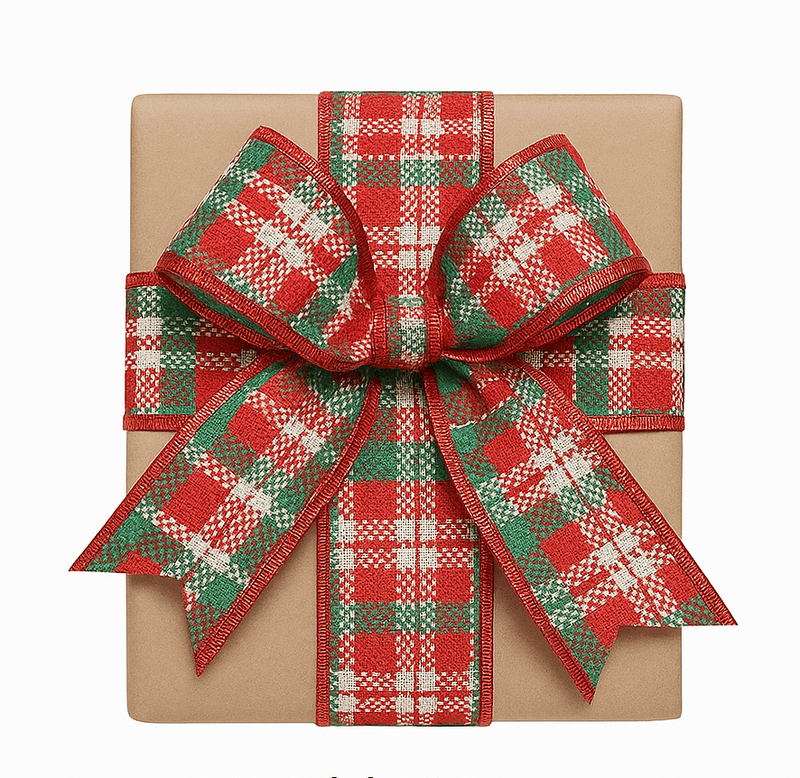 Holiday Tartan Burlap Ribbon