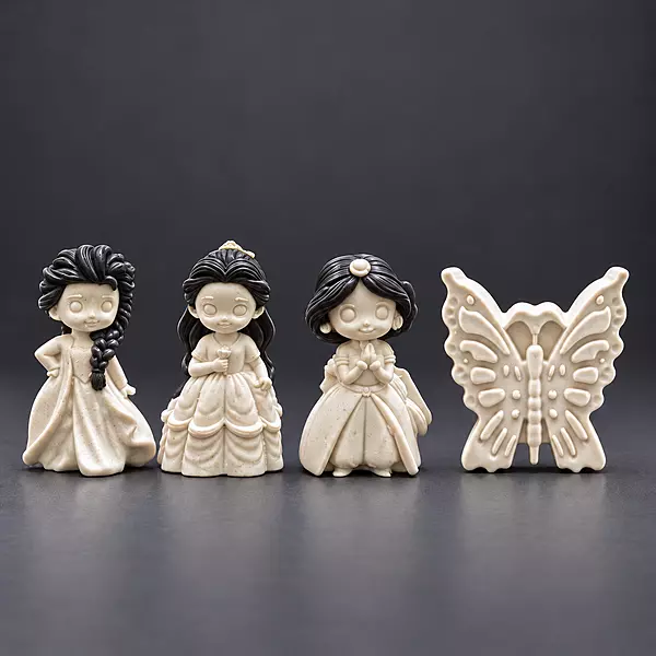 Reusable | 3 Princess + 1 Butterfly Reusable Plaster Statue DIY Painting Kit