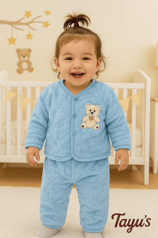 Baby Full Suit-Winter wear Blue 3 Months-15 Months