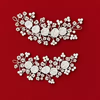 Pearl Floral Bridal Hair Pins Set-2pc