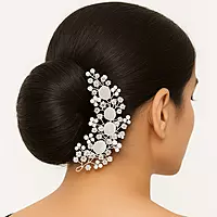 Pearl Floral Bridal Hair Pins Set-2pc