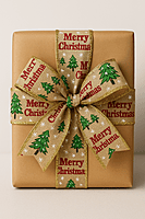 Rustic Pine Christmas Burlap Ribbon
