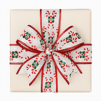 Candy Cane Cheer Burlap Ribbon