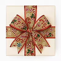 Peppermint Swirl Delight Burlap Ribbon