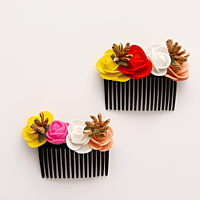 Floral Elegance Hair Comb Set-2pc