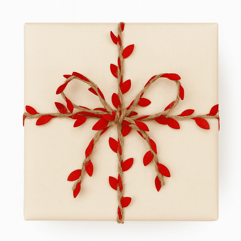 Red Jute & Leaf String