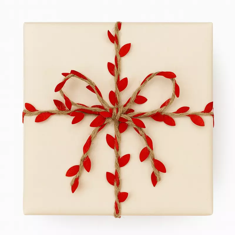 Red Jute & Leaf String