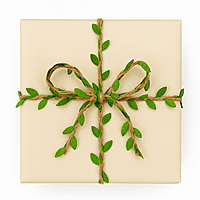 Green Jute & Leaf String 