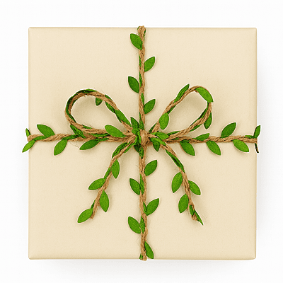 Green Jute & Leaf String 