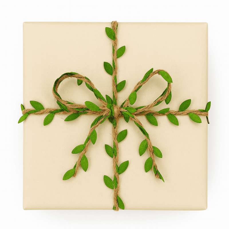 Green Jute & Leaf String 