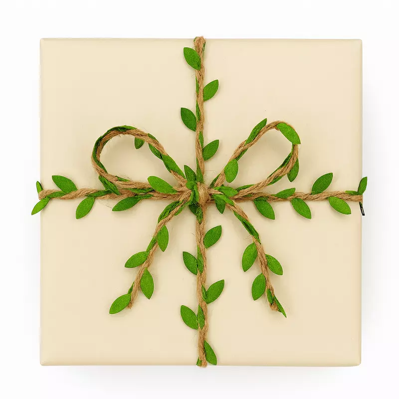 Green Jute & Leaf String 