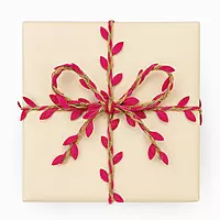 Fuchsia Jute & Leaf String - Fuchsia Pink