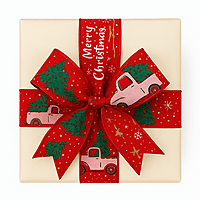Vintage Christmas Truck Burlap Ribbon