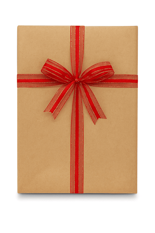 Red Sheer Ribbon with Centre Satin Stripe