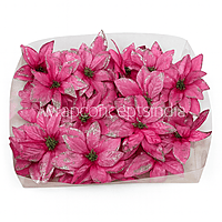 Pink Layered Glitter Poinsettia