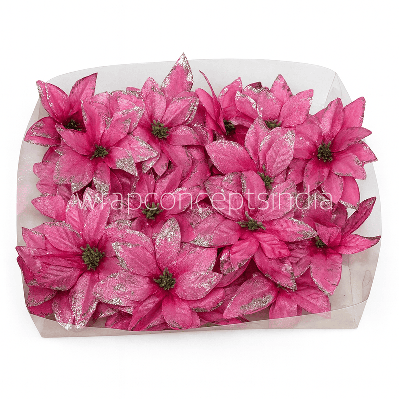 Pink Layered Glitter Poinsettia