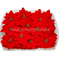 Red Flower with Glitter lined Petals and Pollen - Big