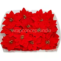 Red Flower with Glitter lined Petals and Pollen - Big
