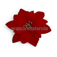 Red Flower with Glitter lined Petals and Pollen - Big