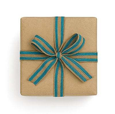 Jute Ribbon Double Stripe - Pink/Blue/Brown/White