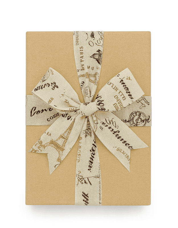 Abstract Print Jute Burlap Ribbon