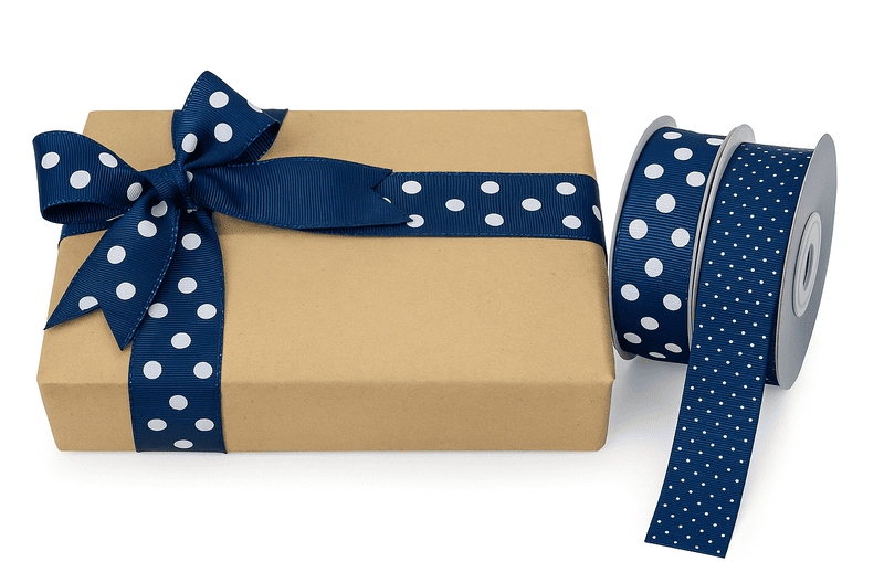 Polka Dot - Navy Blue with White