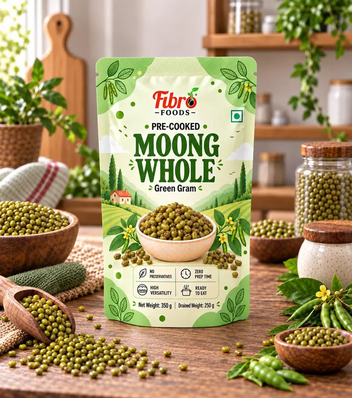 Pre-Cooked Whole Green Moong (Green Gram) – 250 g