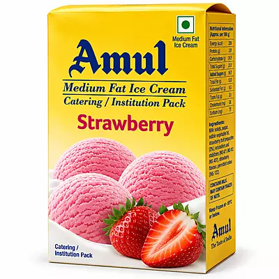 Amul - Strawberry Ice Cream 4 Ltr (MF)