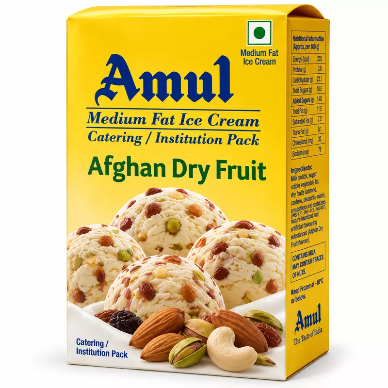 Amul - Afghan Dry Fruit Ice Cream 4 Ltr (MF)