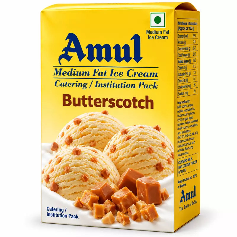 Amul - Butterscotch Ice Cream 4 Ltr (MF)