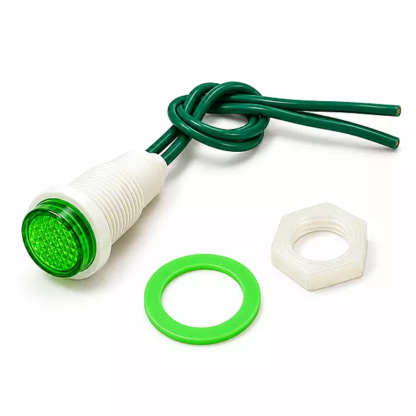 Green LED Panel Indicator | 220-240V AC | Panel Mount