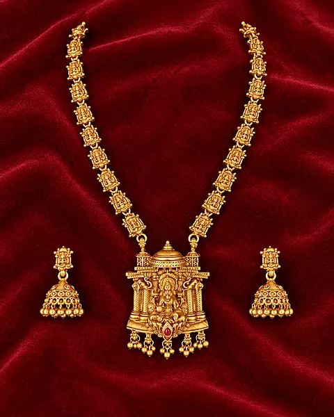 371-Haram Necklace with Jhumka Earrings