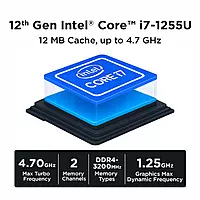 Intel i7-1255U Mini PC – 12th Gen 10-Core Processor, Dual 4K Display, HDMI, USB 3.2 & Wi-Fi 5 | SmartDeskPC