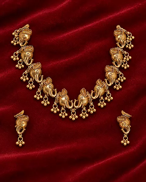 368- Elephant Motif Necklace Set