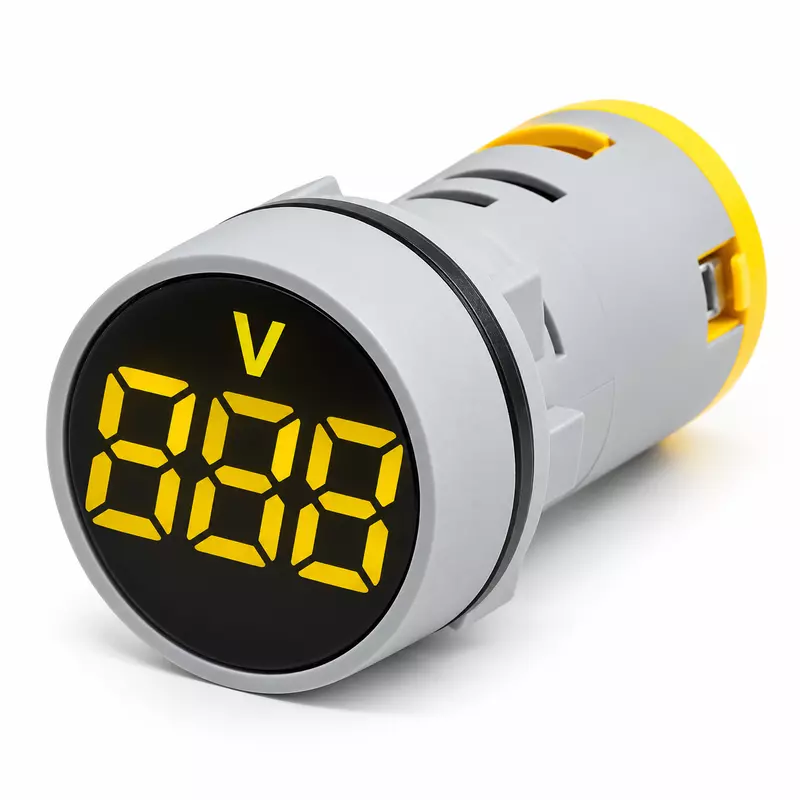 Yellow DC LED Voltage Meter Indicator (6–100V) – 22.5 mm