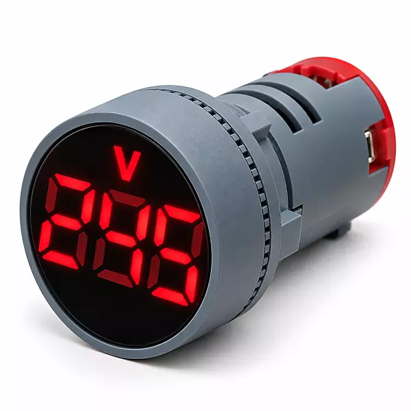 Red DC LED Voltage Meter Indicator (6–100V) – 22.5 mm