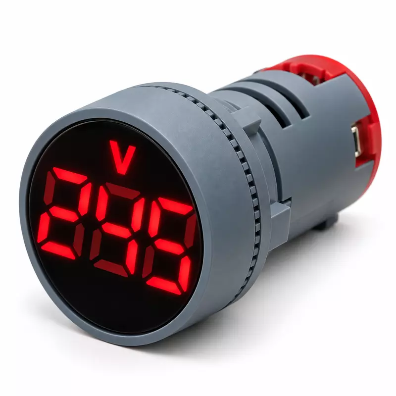 Red DC LED Voltage Meter Indicator (6–100V) – 22.5 mm