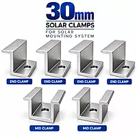 30mm End Clamp and Mid Clamp for Solar Panel Mounting