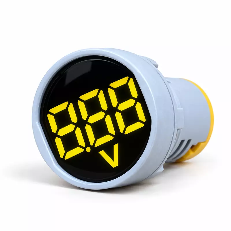 Yellow AC 60-500V LED Voltage Meter Indicator Signal - 22.5mm