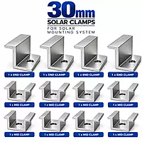 30mm End Clamp and Mid Clamp for Solar Panel Mounting