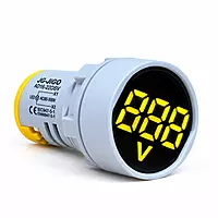 Yellow AC 60-500V LED Voltage Meter Indicator Signal - 22.5mm