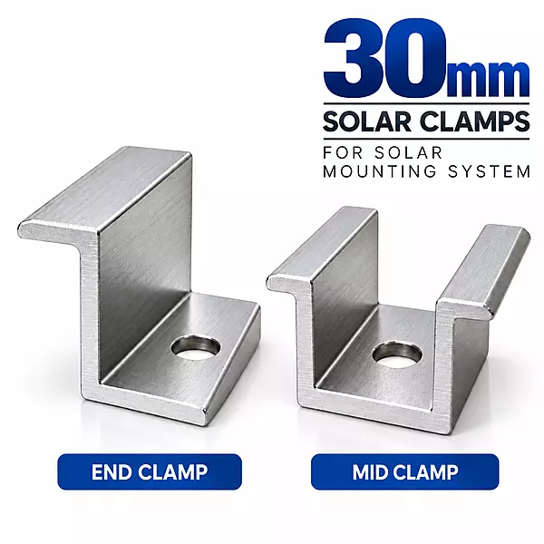 30mm End Clamp and Mid Clamp for Solar Panel Mounting