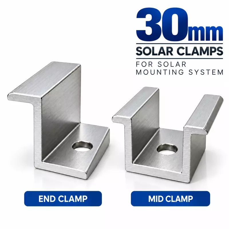 30mm End Clamp and Mid Clamp for Solar Panel Mounting