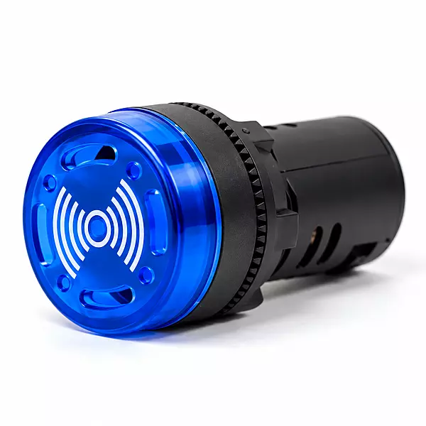 22.5mm Buzzer Illuminated Blue