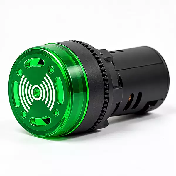 22.5mm Buzzer Illuminated Green